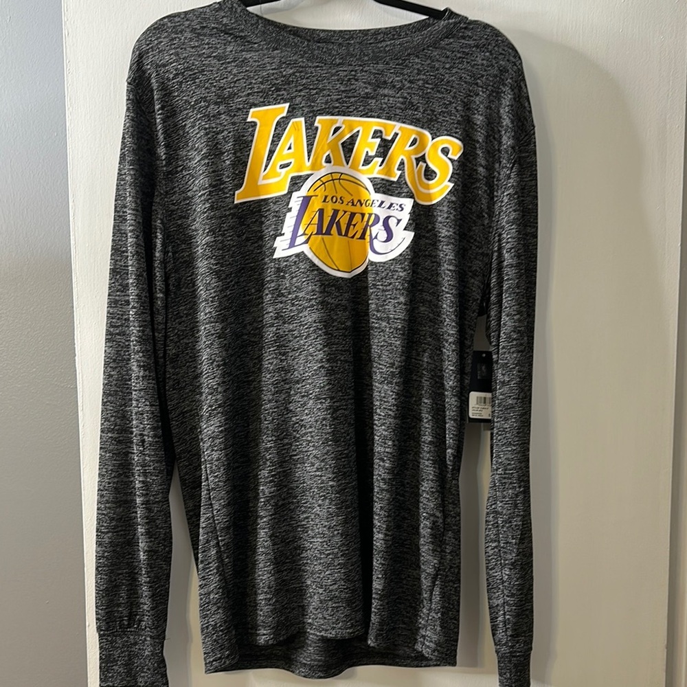 NBA Los Angeles Lakers Long Sleeve Tee - Gray and Yellow